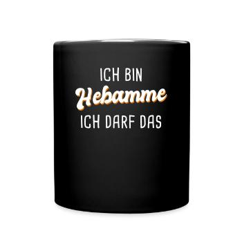 Hebamme - Tasse einfarbig - Schwarz - Vorne
