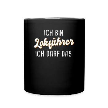 Lokführer - Tasse einfarbig - Schwarz - Vorne