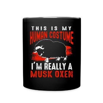 Liebt Awesome Animal Ox - Tasse einfarbig - Schwarz - Vorne