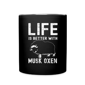 Liebt Awesome Animal Ox - Tasse einfarbig - Schwarz - Vorne