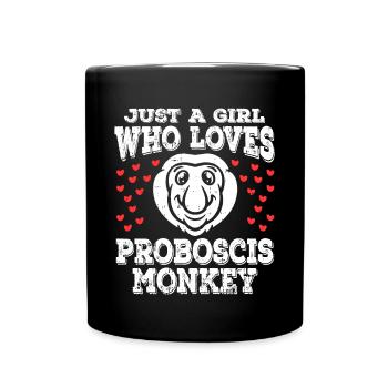 Proboscis-Affe Langnase - Tasse einfarbig - Schwarz - Vorne