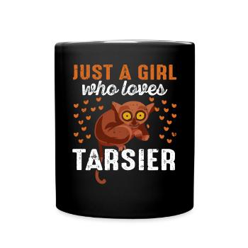 Niedliche Tarsier-Affenfamilie - Tasse einfarbig - Schwarz - Vorne