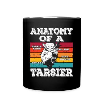 Niedliche Tarsier-Affenfamilie - Tasse einfarbig - Schwarz - Vorne
