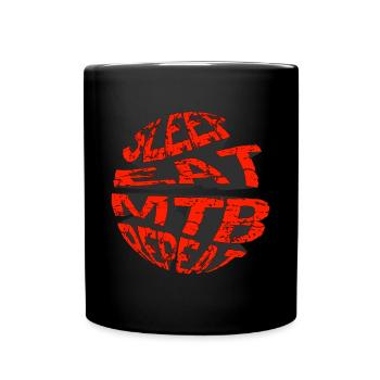 SLEEP EAT MTB REPEAT VINTAGE MOUNTAIN BIKE - Full Colour Mug - black - Front