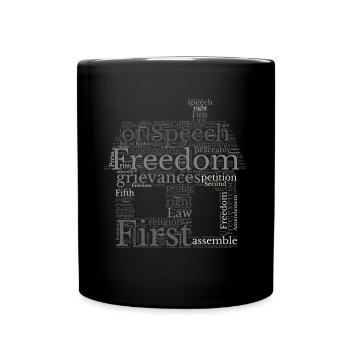 Freedom Of Speech - Wordcloud - Full Colour Mug - black - Front