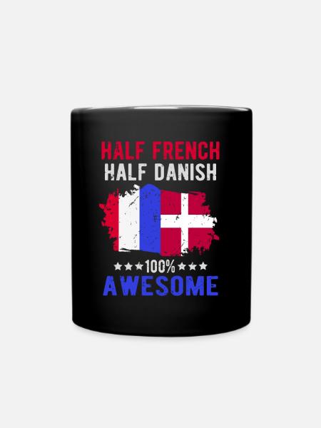 Halb Franzose Halb Däne - Tasse einfarbig - Schwarz