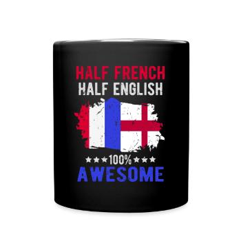 Moitié Français moitié anglais - Mug uni - noir - Devant