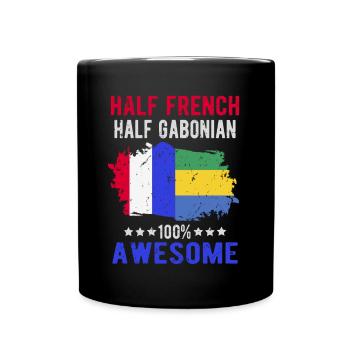 Half French Half Gabonese - Full Colour Mug - black - Front