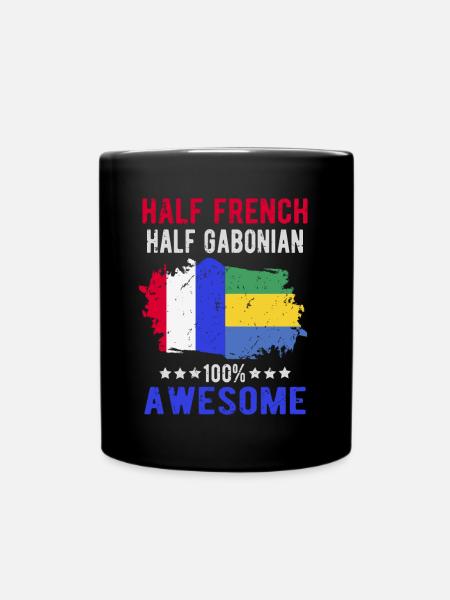 Moitié Français moitié gabonais - Mug uni - noir