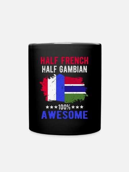 Halb Franzose Halb Gambier - Tasse einfarbig - Schwarz