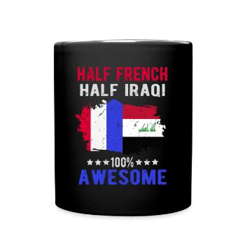 Half French Half Iraki - Full Colour Mug - black - Front