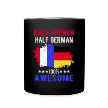 Halb Franzose Halb Deutscher - Tasse einfarbig - Schwarz - Vorne