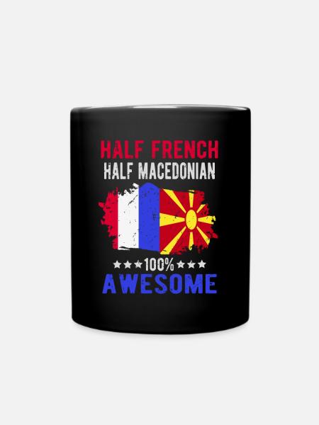 Moitié Français moitié macédonien - Mug uni - noir