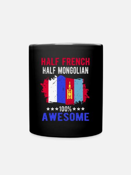 Halb Franzose Halb Mongole - Tasse einfarbig - Schwarz