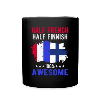 Half French Half Finnish - Full Colour Mug - black - Front