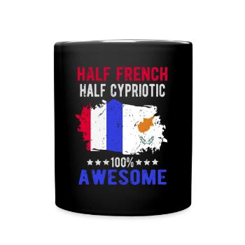 Moitié Français moitié chypriote - Mug uni - noir - Devant