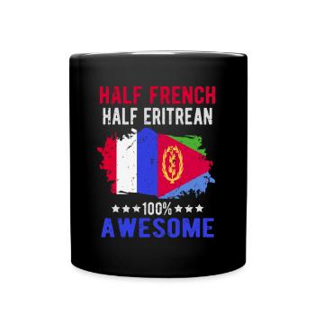 Halb Franzose Halb Eritreer - Tasse einfarbig - Schwarz - Vorne