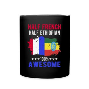 Half French Half Ethiopian - Full Colour Mug - black - Front