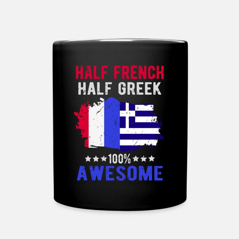Moitié Français moitié grec - Mug uni - noir