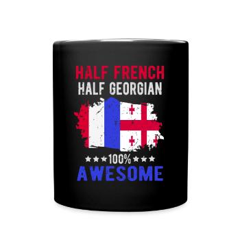 Half French Half Georgian - Full Colour Mug - black - Front