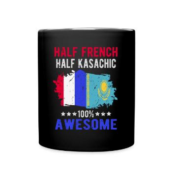 Half French Half Kazakh - Full Colour Mug - black - Front