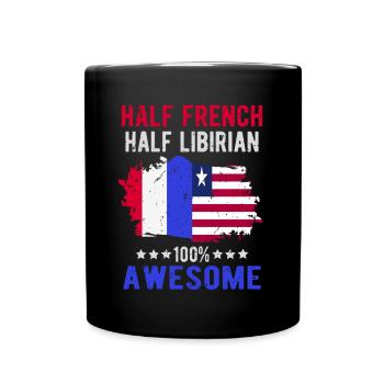 Half French Half Libyan - Full Colour Mug - black - Front