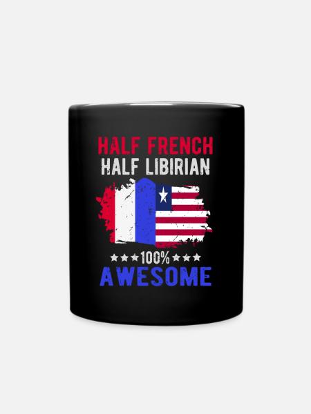 Halb Franzose Halb Libyer - Tasse einfarbig - Schwarz