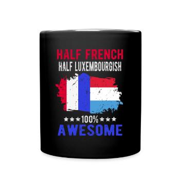 Moitié Français moitié Luxembourgeois - Mug uni - noir - Devant