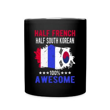 Moitié Français moitié sud-coréen - Mug uni - noir - Devant