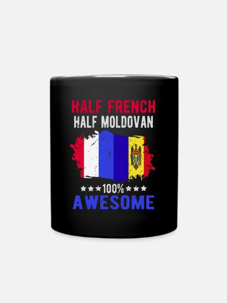 Halb Franzose Halb Moldawier - Tasse einfarbig - Schwarz