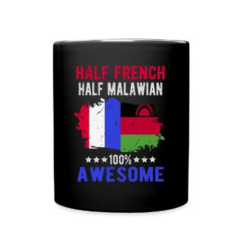 Half French Half Malawi - Full Colour Mug - black - Front