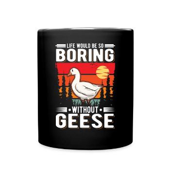 Geese Gift Goose Breeder Goose - Full Colour Mug - black - Front