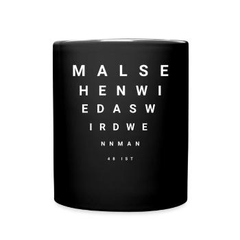 48. Geburtstag 48 Jahre Geschenk Sehtest - Tasse einfarbig - Schwarz - Vorne