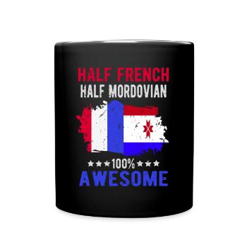 Moitié Français moitié Mordwinen - Mug uni - noir - Devant