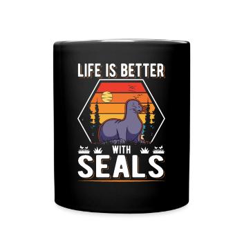 Life is better with Seal Robbe - Full Colour Mug - black - Front