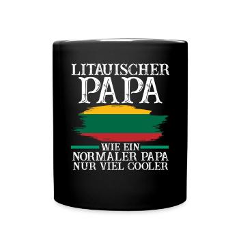 Litauischer Papa Vater Litauer Litauen - Tasse einfarbig - Schwarz - Vorne