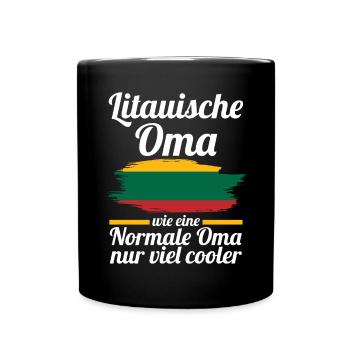 Litauerin Litauische Oma Litauen - Tasse einfarbig - Schwarz - Vorne