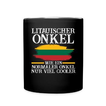 Litauer Onkel Litauen - Tasse einfarbig - Schwarz - Vorne