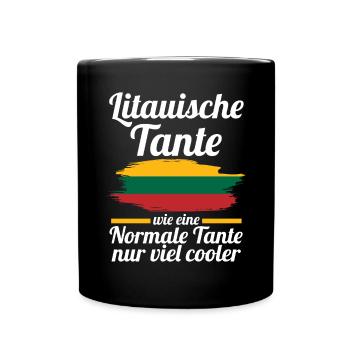 Litauerin Tante Litauen - Tasse einfarbig - Schwarz - Vorne