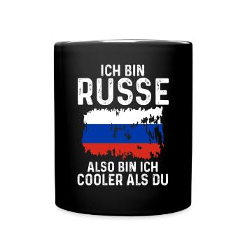 Russland Russen Russisches - Tasse einfarbig - Schwarz - Vorne