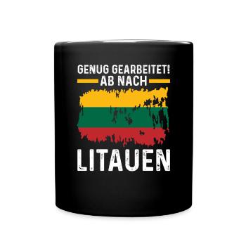 Urlaub Litauer Litauen - Tasse einfarbig - Schwarz - Vorne