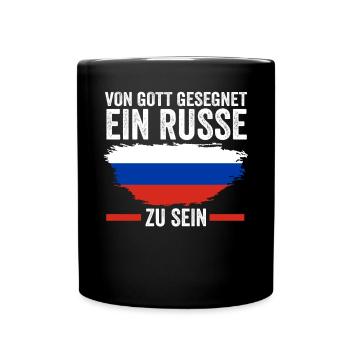 Russland Russen Russisches - Tasse einfarbig - Schwarz - Vorne