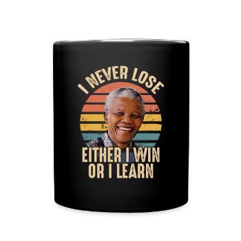 Mandela ne perd jamais son combat pour la liberté - Mug uni - noir - Devant