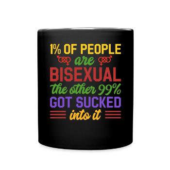 Bisexual CSD Gay Pride Gender Equality - Full Colour Mug - black - Front