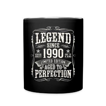 Legende 1990 Jahrgang Geburtstag Geschenk - Tasse einfarbig - Schwarz - Vorne
