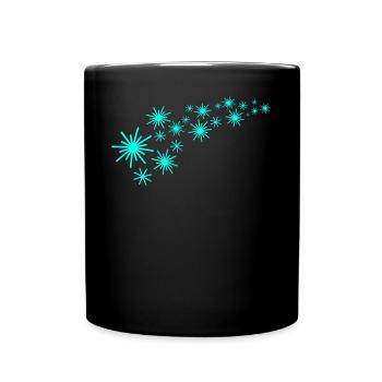 Sternenstaub Mintgrünes Design - Tasse einfarbig - Schwarz - Vorne