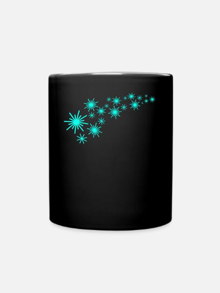 Sternenstaub Mintgrünes Design - Tasse einfarbig - Schwarz