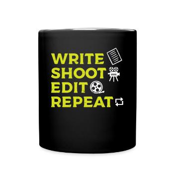 Write Shoot Edit Repeat - Cinéaste - Mug uni - noir - Devant