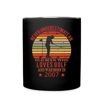 Golfeur Golfeur Né 2007 Anniversaire - Mug uni - noir - Devant