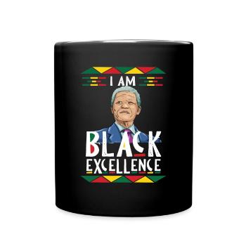 Black Excellence Mandela Freiheit Südafrika - Tasse einfarbig - Schwarz - Vorne